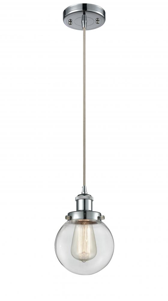 Beacon - 1 Light - 6 inch - Polished Chrome - Cord hung - Mini Pendant