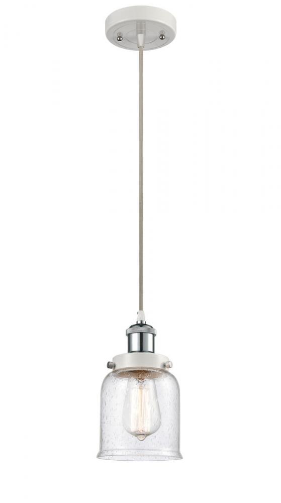 Bell - 1 Light - 5 inch - White Polished Chrome - Cord hung - Mini Pendant