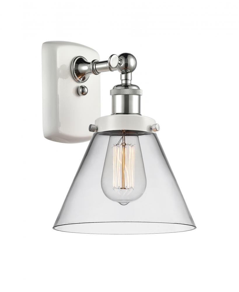 Cone - 1 Light - 8 inch - White Polished Chrome - Sconce