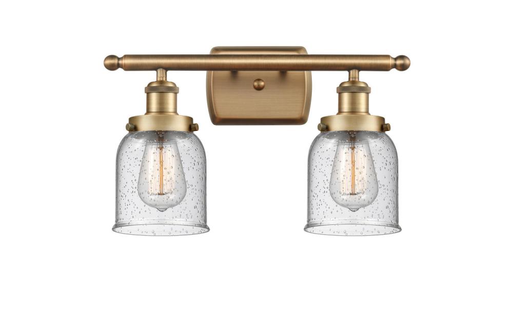 Bell - 2 Light - 16 inch - Brushed Brass - Bath Vanity Light