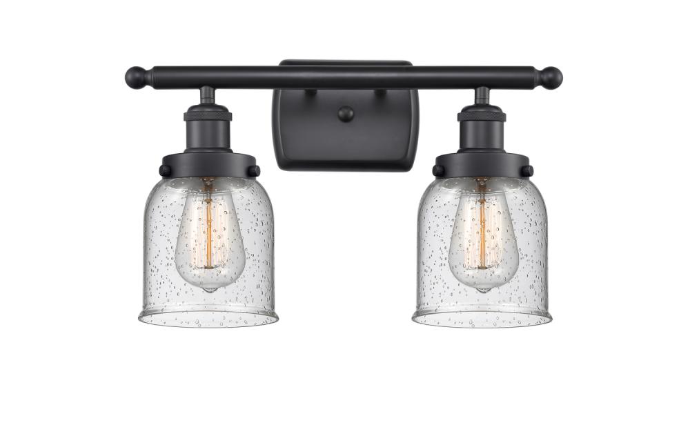 Bell - 2 Light - 16 inch - Matte Black - Bath Vanity Light