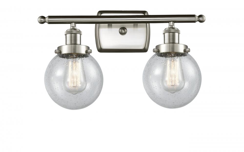 Beacon - 2 Light - 16 inch - Brushed Satin Nickel - Bath Vanity Light