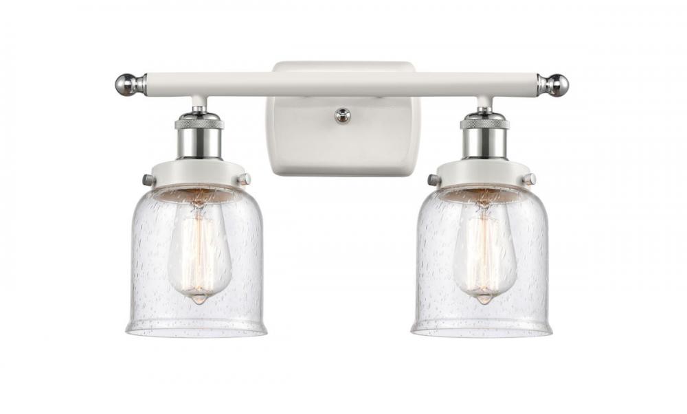 Bell - 2 Light - 16 inch - White Polished Chrome - Bath Vanity Light