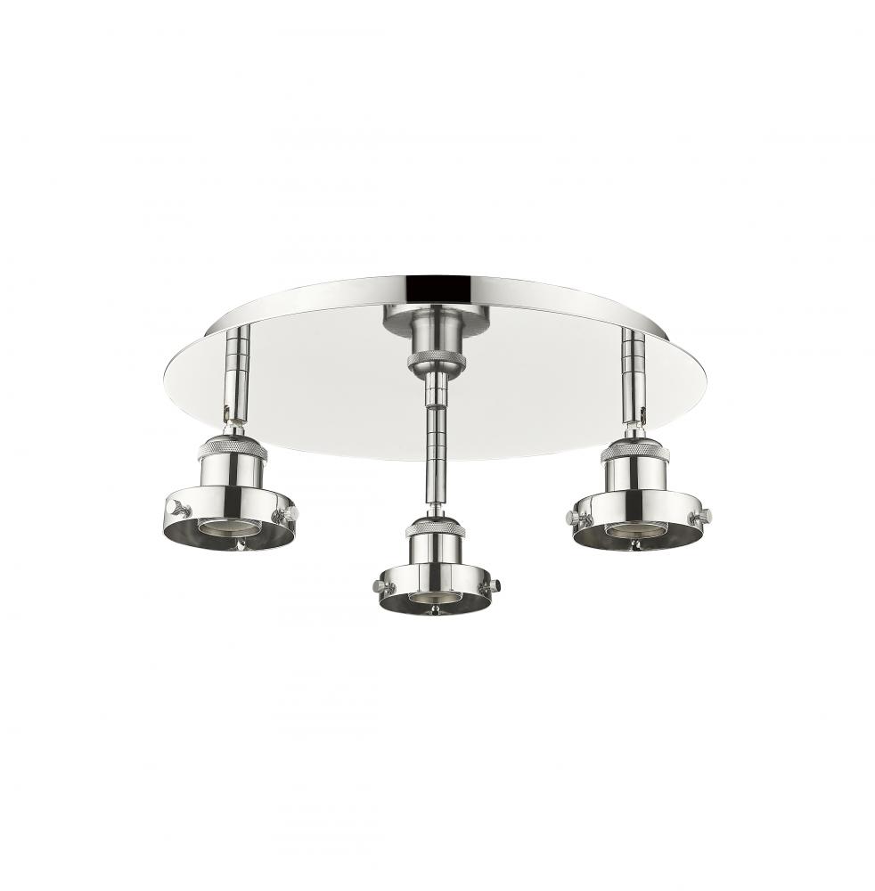 Ballston Urban - 3 Light - 15 inch - Polished Nickel - Flush Mount