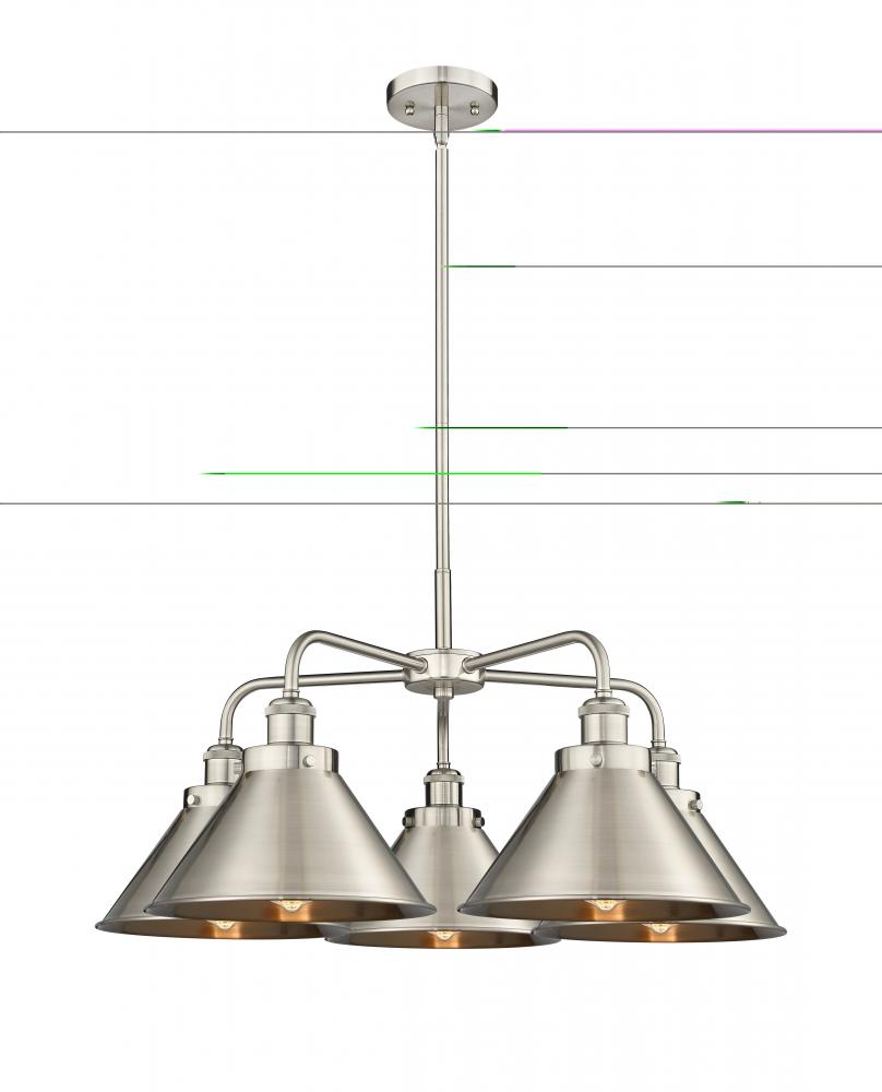 Ballston Urban - 5 Light - 27 inch - Satin Nickel - Chandelier