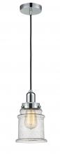 Innovations Lighting 100PC-10BK-0H-PC-G184 - Whitney - 1 Light - 8 inch - Polished Chrome - Cord hung - Mini Pendant