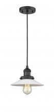 Innovations Lighting 201C-BK-G1 - Halophane - 1 Light - 9 inch - Matte Black - Cord hung - Mini Pendant