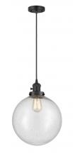 Innovations Lighting 201CSW-BK-G204-12 - Beacon - 1 Light - 12 inch - Matte Black - Cord hung - Mini Pendant