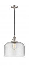 Innovations Lighting 201CSW-SN-G74-L - Bell - 1 Light - 12 inch - Brushed Satin Nickel - Cord hung - Mini Pendant