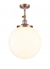  201F-AC-G201-14 - Beacon - 1 Light - 14 inch - Antique Copper - Semi-Flush Mount