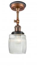 Innovations Lighting 201FBP-ACBK-G302 - Colton - 1 Light - 6 inch - Antique Copper - Semi-Flush Mount