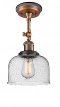 Innovations Lighting 201FBP-ACBK-G74 - Bell - 1 Light - 8 inch - Antique Copper - Semi-Flush Mount