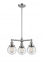 Innovations Lighting 207-PC-G204-6 - Beacon - 3 Light - 19 inch - Polished Chrome - Stem Hung - Chandelier