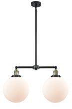 Innovations Lighting 209-BAB-G201-10 - Beacon - 2 Light - 25 inch - Black Antique Brass - Stem Hung - Island Light