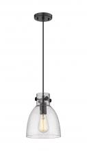 Innovations Lighting 410-1PS-BK-G412-8SDY - Newton Bell - 1 Light - 8 inch - Matte Black - Cord hung - Pendant