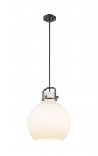 Innovations Lighting 410-1SL-BK-G410-14WH - Newton Sphere - 1 Light - 14 inch - Matte Black - Pendant