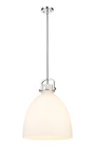 Innovations Lighting 410-1SL-PN-G412-16WH - Newton Bell - 1 Light - 16 inch - Polished Nickel - Pendant