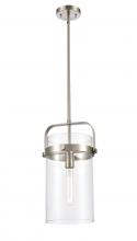 Innovations Lighting 413-1SM-SN-G413-1S-8CL - Pilaster - 1 Light - 8 inch Glass - Satin Nickel - Pendant