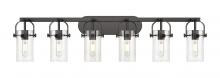 Innovations Lighting 423-6W-BK-G423-7SDY - Pilaster II Cylinder - 6 Light - 44 inch - Matte Black - Bath Vanity Light