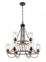 Innovations Lighting 442-9CR-BK-G4424 - Paladin - 9 Light - 32 inch - Matte Black - Chain Hung - Chandelier