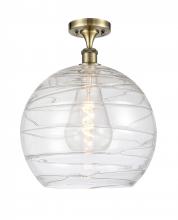 Innovations Lighting 516-1C-AB-G1213-14 - Athens Deco Swirl - 1 Light - 14 inch - Antique Brass - Semi-Flush Mount