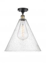 Innovations Lighting 516-1C-BAB-GBC-164 - Berkshire - 1 Light - 16 inch - Black Antique Brass - Semi-Flush Mount