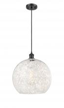 Innovations Lighting 516-1P-BK-G1216-14WM - White Mouchette - 1 Light - 14 inch - Matte Black - Cord Hung - Pendant