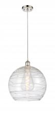 Innovations Lighting 516-1P-PN-G1213-14 - Athens Deco Swirl - 1 Light - 14 inch - Polished Nickel - Cord hung - Pendant