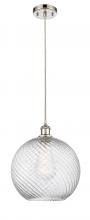 Innovations Lighting 516-1P-PN-G1214-12 - Athens Twisted Swirl - 1 Light - 12 inch - Polished Nickel - Cord hung - Mini Pendant