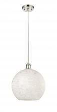 Innovations Lighting 516-1P-PN-G1216-12WM - White Mouchette - 1 Light - 12 inch - Polished Nickel - Cord Hung - Mini Pendant