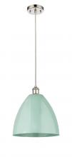 Innovations Lighting 516-1P-PN-MBD-12-SF - Plymouth - 1 Light - 12 inch - Polished Nickel - Cord hung - Mini Pendant