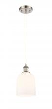 Innovations Lighting 516-1P-SN-G558-6GWH - Bella - 1 Light - 6 inch - Brushed Satin Nickel - Cord hung - Mini Pendant