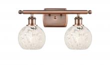 Innovations Lighting 516-2W-AC-G1216-6WM - White Mouchette - 2 Light - 16 inch - Antique Copper - Bath Vanity Light