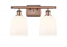 Innovations Lighting 516-2W-AC-G558-6GWH - Bella - 2 Light - 16 inch - Antique Copper - Bath Vanity Light