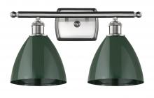 Innovations Lighting 516-2W-SN-MBD-75-GR - Plymouth - 2 Light - 18 inch - Brushed Satin Nickel - Bath Vanity Light