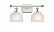 Innovations Lighting 516-2W-WPC-G411 - Dayton - 2 Light - 16 inch - White Polished Chrome - Bath Vanity Light