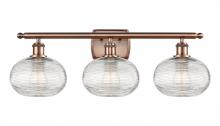 Innovations Lighting 516-3W-AC-G555-8CL - Ithaca - 3 Light - 28 inch - Antique Copper - Bath Vanity Light