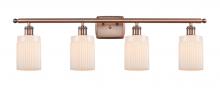 Innovations Lighting 516-4W-AC-G341 - Hadley - 4 Light - 35 inch - Antique Copper - Bath Vanity Light