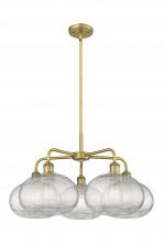 Innovations Lighting 516-5CR-BB-G555-10CL - Ithaca - 5 Light - 28 inch - Brushed Brass - Chandelier