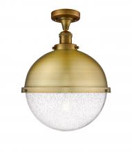 Innovations Lighting 517-1CH-BB-HFS-124-BB - Hampden - 1 Light - 13 inch - Brushed Brass - Semi-Flush Mount