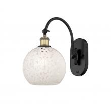 Innovations Lighting 518-1W-BAB-G1216-8WM - White Mouchette - 1 Light - 8 inch - Black Antique Brass - Sconce