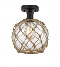 Innovations Lighting 616-1F-OB-G122-8RB - Farmhouse Rope - 1 Light - 8 inch - Oil Rubbed Bronze - Semi-Flush Mount