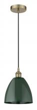 Innovations Lighting 616-1P-AB-MBD-9-GR - Plymouth - 1 Light - 9 inch - Antique Brass - Cord hung - Mini Pendant