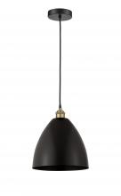 Innovations Lighting 616-1P-BAB-MBD-12-BK - Bristol - 1 Light - 12 inch - Black Antique Brass - Cord hung - Mini Pendant