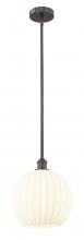 Innovations Lighting 616-1S-OB-G1217-12WV - White Venetian - 1 Light - 12 inch - Oil Rubbed Bronze - Stem Hung - Mini Pendant