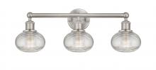 Innovations Lighting 616-3W-SN-G555-6CL - Ithaca - 3 Light - 24 inch - Brushed Satin Nickel - Bath Vanity Light