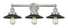 Innovations Lighting 616-3W-SN-M6-BK - Railroad - 3 Light - 26 inch - Brushed Satin Nickel - Bath Vanity Light