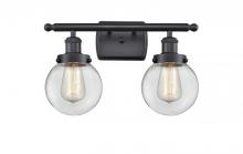 Innovations Lighting 916-2W-BK-G202-6 - Beacon - 2 Light - 16 inch - Matte Black - Bath Vanity Light