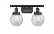 Innovations Lighting 916-2W-BK-G204-6 - Beacon - 2 Light - 16 inch - Matte Black - Bath Vanity Light