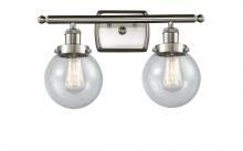 Innovations Lighting 916-2W-SN-G204-6 - Beacon - 2 Light - 16 inch - Brushed Satin Nickel - Bath Vanity Light